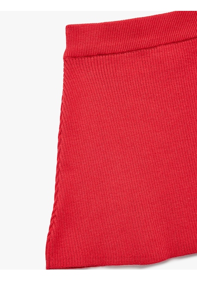Koton Viskon Karışımlı Slim Fit A Kesim Triko Etek Kırmızı 6wkg90009ht Kırmızı