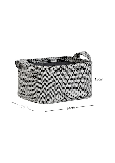 Ocean Home Textile Antrasit Renk Dokulu Kumaş Sepet 24 x 17 x 12 cm