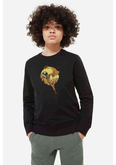 Tshirthane Pubg Tava Baskılı Unisex Çocuk Siyah Sweatshirt Siyah