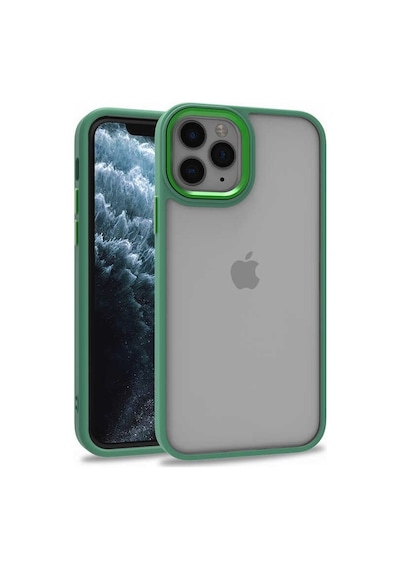 Apple Uyumlu iPhone 11 Pro Kapak Metal Kamera Korumalı Arkası Şeffaf Silikon Kılıf - Lila