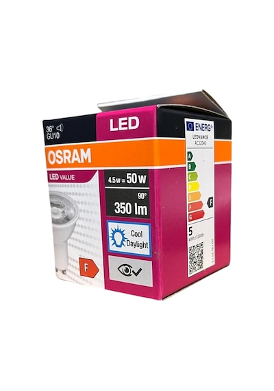 Osram Gu10 Led Ampul 4.5w 6500k Beyaz Işık 350lm, 36 Işık Açısı, 10'lu Ekonomik Paket, Enerji Sın Sku: Smg8690010159670 Açık Kahverengi