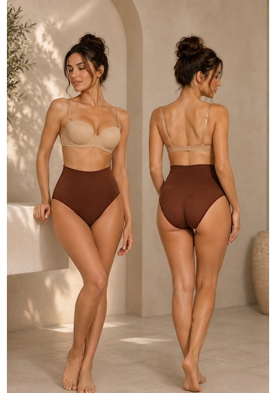 Fit Women Kadın Yüksek Bel Esnek Kahve Külot Kahverengi