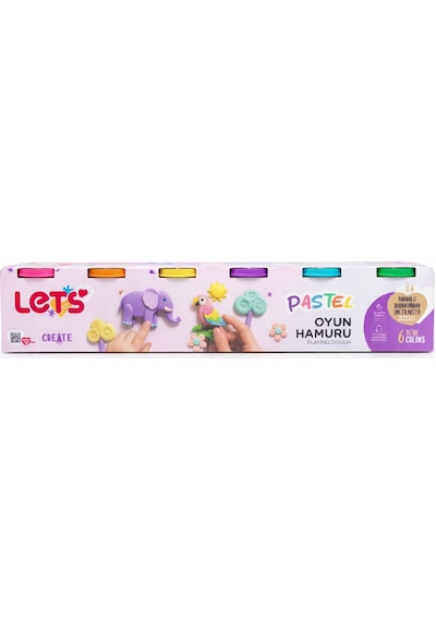 Lets 6 Renk Pastel Oyun Hamuru 660 G Çok Renkli