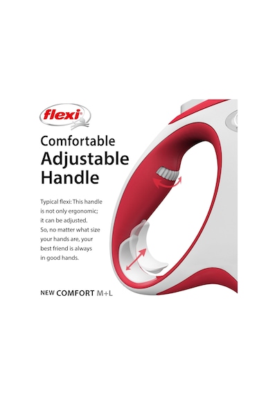 Flexi New Comfort M Beden Kırmızı 5mt Şerit Tasma 0.004 M - 0.032 M