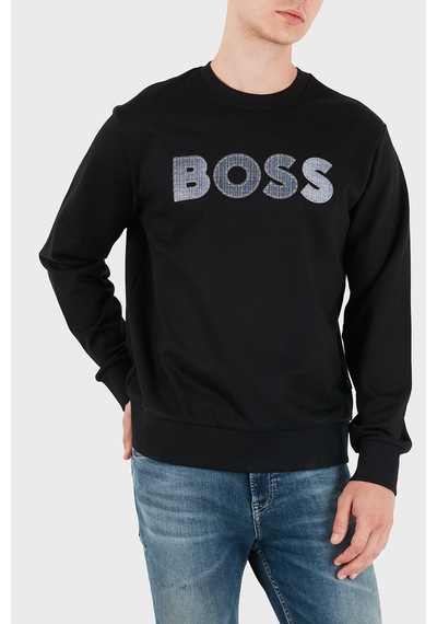 Boss Pamuklu Bisiklet Yaka Regular Fit Sweat Erkek Sweat 50565651 001 Siyah