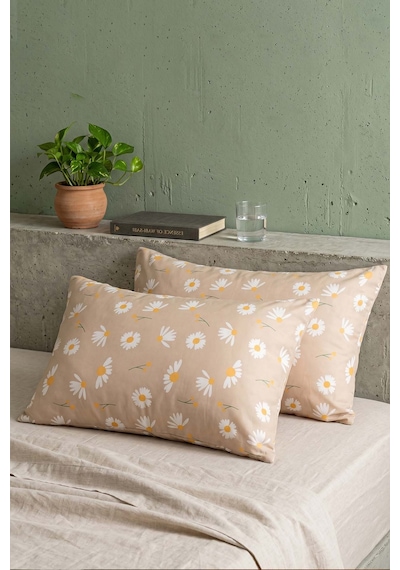 Vizon Papatya Pamuklu 2'li Yastık Kılıfı 50x70 Cm Çok Renkli