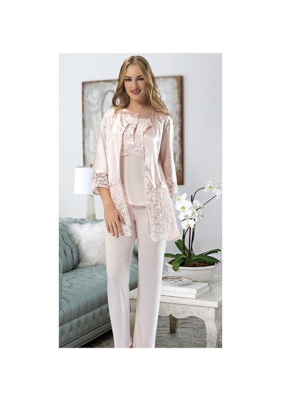 Sistina Pudra - 161 - Penye Pijama Takımı - 1417 - Cadde101 - Beden Xl