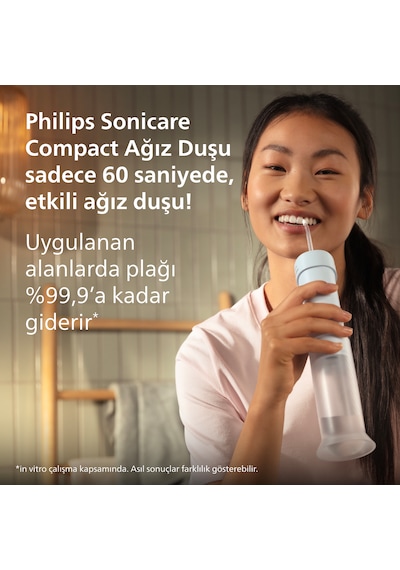 Philips Sonicare Ağız Duşu HX3333/24 - 360° Başlık + Yedek Başlık , 200 Ml, 14 Gün Şarj Süresi , Taşınılabilir
