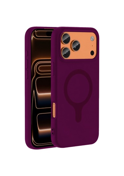 Joko Apple Uyumlu  iPhone 18 Pro/17 Pro Z Silikon Magsafe Kapak - Bordo Standart