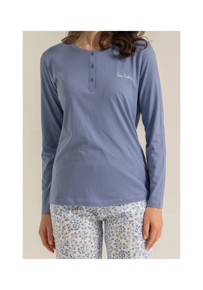Angbutik Pierre Cardin Pc9270-s Kadın Uzun Kollu Pijama Takımı mavi