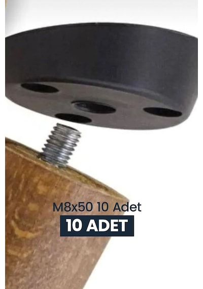 Ahşap Ayak Vidası M8x50 10 Adet