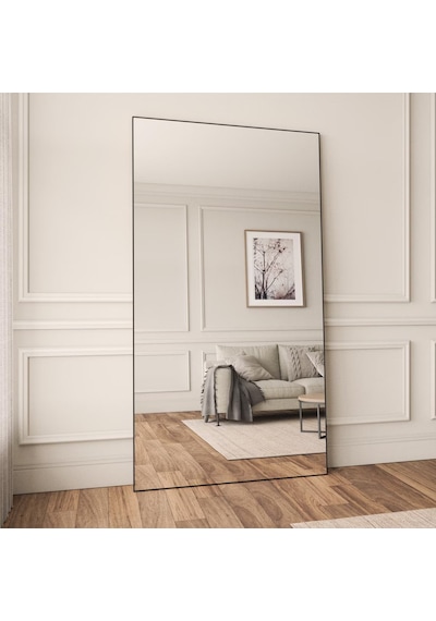 Fawdecor Dikdörtgen Dekoratif Ahşap Boy Aynası Beyaz 60 X 120 Cm