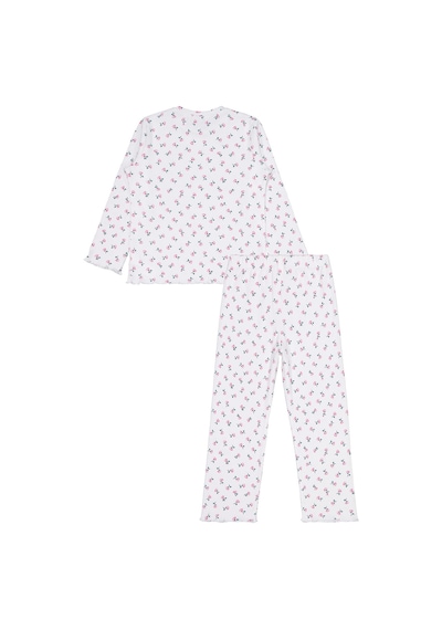 Civil Girls Çiçek Desenli 6-9 Yaş Pijama Takımı - Ekru