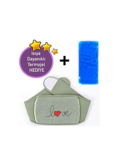 VAVEY Termojel Hediyeli Yeni Nesil Sıcak Soğuk Regl Kemeri Love Yeşil