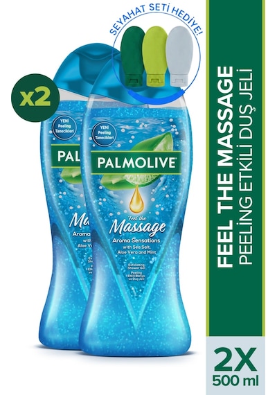 Palmolive Aroma Sensations Feel The Massage Banyo Ve Duş Jeli 2 x 500 ML + Seyahat Kiti