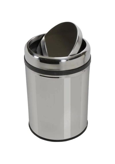 Tr Metal Krom Pratik Döner Kapaklı 8 Litre Çöp Kutusu Kovası Diğer
