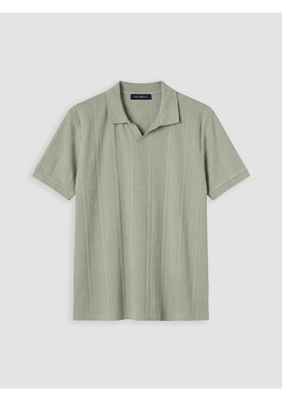LC Waikiki Lc Waıkıkı Yeşil Polo Yaka Dokulu Erkek Tişört
