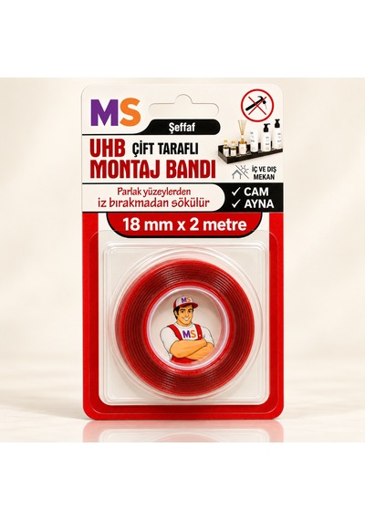 Vhb Çift Taraflı Şeffaf Ultra Güçlü 18 Mm X 2 Metre  Bandı Bantları Metal Araç Plastik Bantı Diğer
