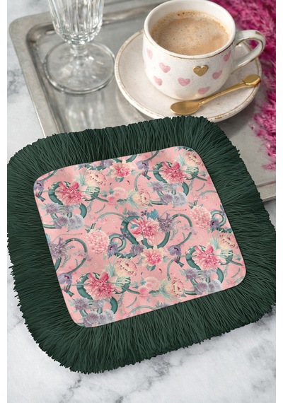Lüks Çiçek Bahçesi Saçaklı Sunum Servis Altlığı Mendil - Romantik Bohem Pembe Yeşil Sunumluk Peçete Pastel Yağmur Kum Lüks Çiçek Bahçesi Saçaklı Sunum Servis Altlığı Mendil - Romantik Bohem Pembe Yeşil Sunumluk Peçete Pastel Yağmur Kum