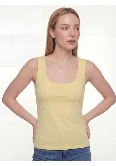 Slim Fit Kadın Bluz K.kol Light Yellow