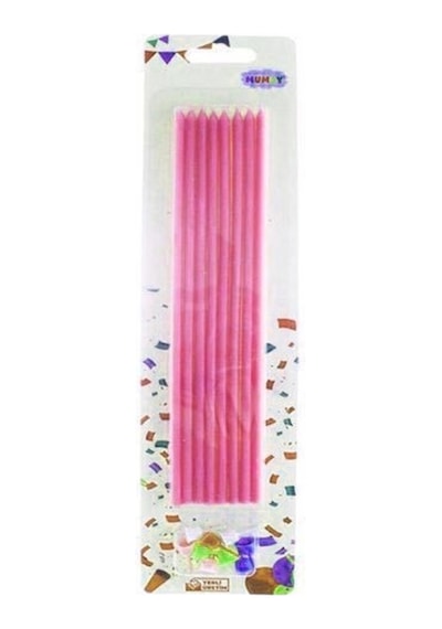Pembe Çubuk Mum 7 Adet 21 Cm