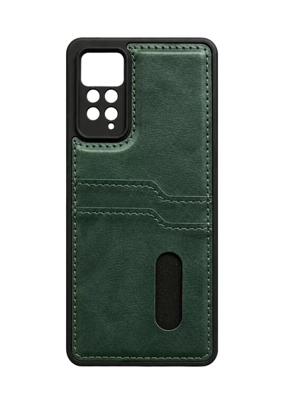 Xiaomi Redmi Note 12 Pro 4g Kılıf Sara Kartvizitli Deri Kılıf - Koyu Yeşil -