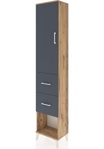 Arges Dolap 3 Raflı 2 Çekmeceli Tek Kapaklı 44x30x221 Çam-ant... Çam