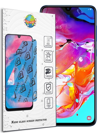 Samsung Uyumlu Galaxy A70 Nano Ekran Koruyucu Kırılmaz Esnek Cam