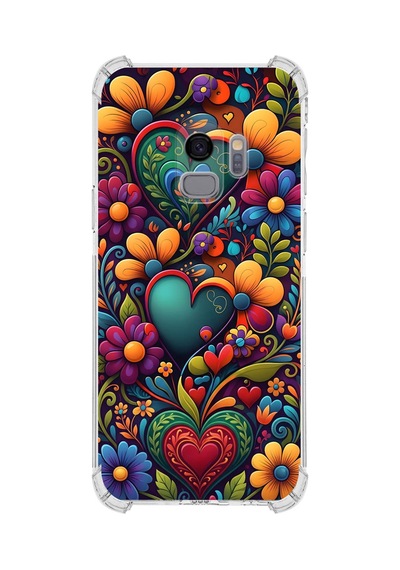 Printify Samsung Galaxy S9 İle Uyumlu Düşlerin Dansı Serisi Çiçeklerin Dansı Tasarımlı Uv Baskılı Köşe Korumalı Antişok Kılıf Şeffaf