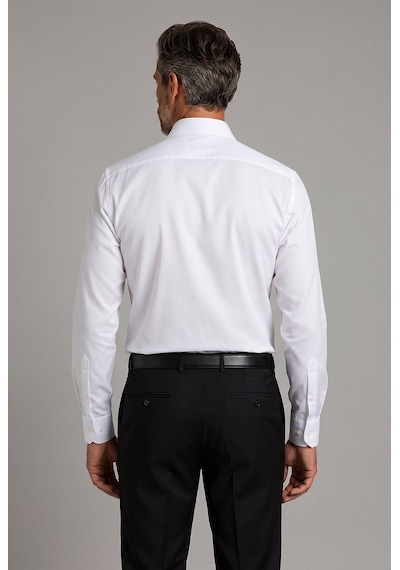 Bisse Beyaz Regular Fit Cepsiz Klasik Uzun Yaka Saten Gömlek Gmkls252188 D01