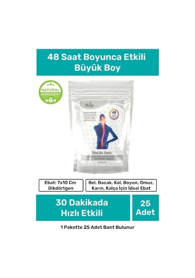 İlla Life Dermo-Pain Büyük Dikdörtgen Yapışkan Bant 25 Adet