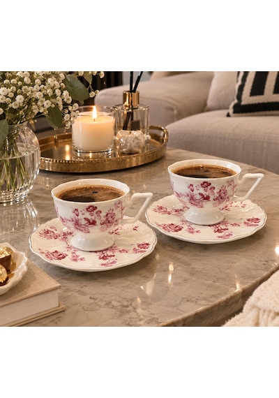 Yş Home - Vintage 2 Li Fincan Takımı 80 Ml Porselen