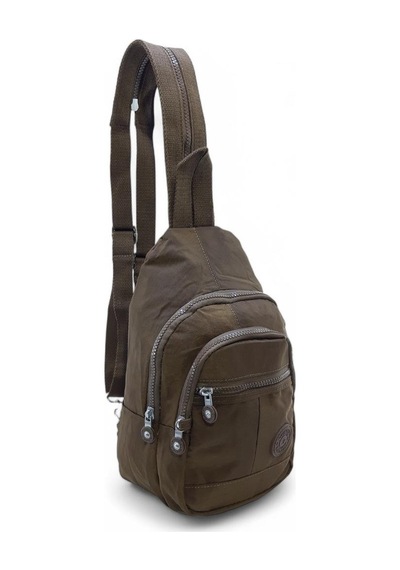 Baginn Body Bag Göğüs Çantası Klinkır Kumaş Çok Cepli 30 18 Cm Bady Bag Sırt Çantası Hafif Kumaş Kahverengi