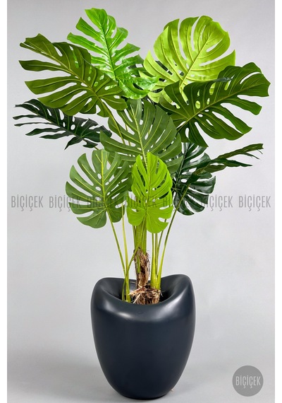 Yapay Monstera Ağacı Deve Tabani 170 Cm Antresi T Lale Saksıda Antresit