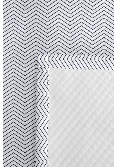 Çizgili Geometrik Genç Odası Tek Kişilik Pike Takımı - Zigzag Şık 160x220 Cm Kapitone Yatak Örtüsü Gölge Yamaç Sükuneti