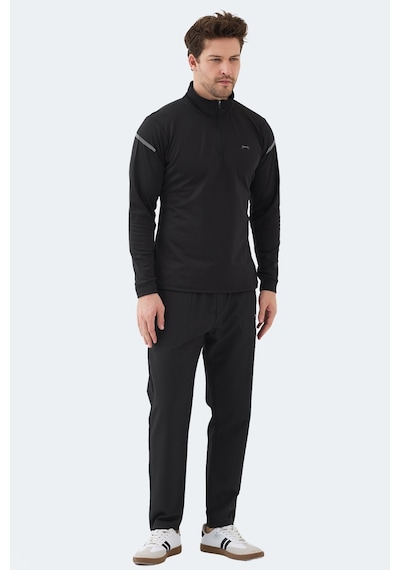 Slazenger Intımate I Erkek Dik Yaka Fermuarlı Siyah Sweatshırt Siyah