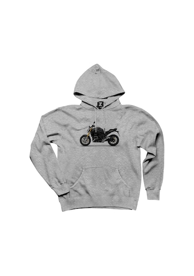 BMW R1200R Gri Kapşonlu Sweatshirt Hoodie Siyah