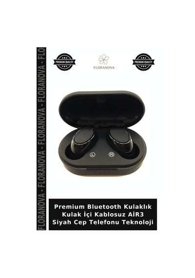 Premium Bluetooth Kulaklık Kulak İçi Kablosuz Air3 Siyah Cep Telefonu Teknoloji