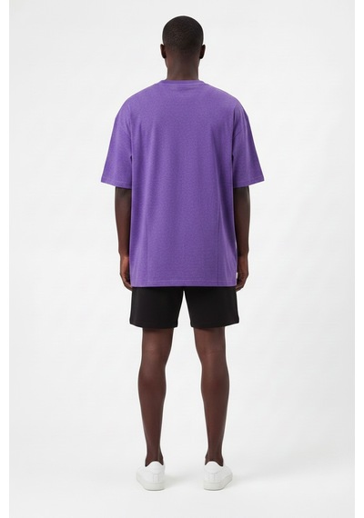 Lixa Günlük Spor Tişört Air Jordan Mor Siyah Baskılı Oversize 142587 SİYAH