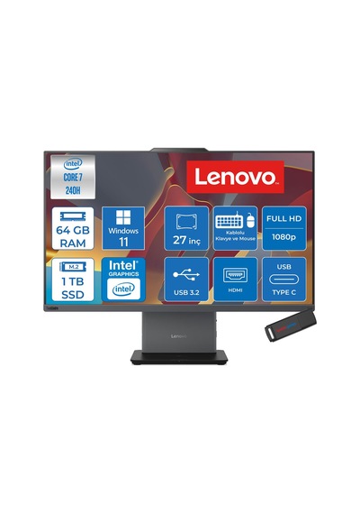 Lenovo ThinkCentre Neo 50a 27 Gen 5 12SA0028TRP23 Core 7 240H 64 GB 1 TB SSD 27" W11P AIO Masaüstü Bilgisayar