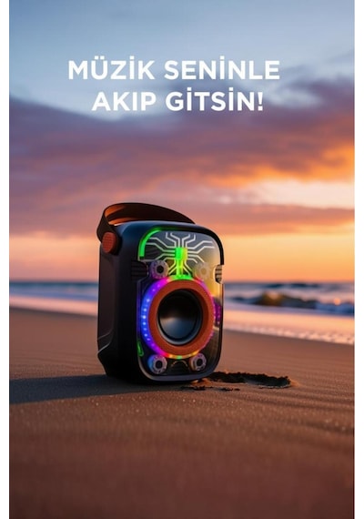 D77 Taşınabilir Bluetooth Hoparlör 10w Rgb Işıklı Güçlü Baslı