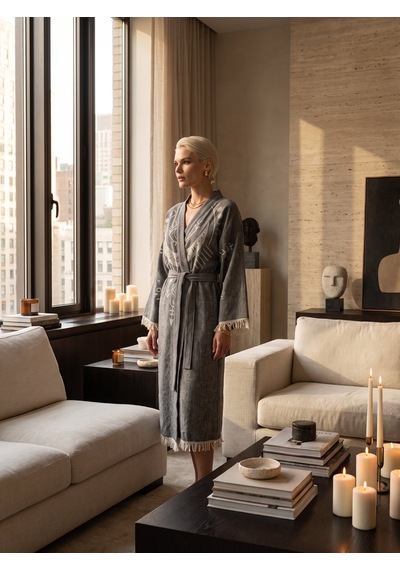 Brandsmiths Anthracite Crescent Eye Kimono Sarı
