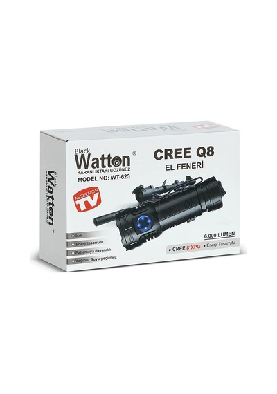 Cree Q8- Xpg 8+1 Led Şarjlı El Feneri Wt-623 Kırmızı