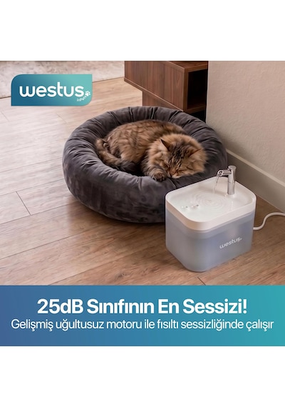 Lexroo İnpets H13 1.5 Litre Ultra Sessiz Evcil Hayvan Kedi Köpek Su Pınarı Çeşmesi