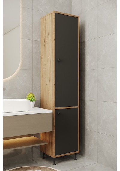 Aeka Ae-2028 Soft 2 Kapaklı Çok Amaçlı Dolap 40x180 Cm Raflı Dar Yüksek Boy Banyo Çok Bölmeli Depolama Dolabı Çam - Antrasit Aeka Ae-2028 Soft 2 Kapaklı Çok Amaçlı Dolap 40x180 Cm Raflı Dar Yüksek Boy Banyo Çok Bölmeli Depolama Dolabı Çam - Antrasit