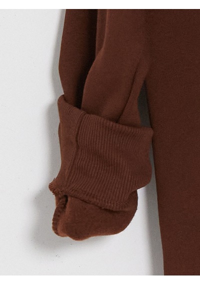Lcwaıkıkı Classic Kahverengi Bisiklet Yaka Erkek Kalın Sweatshirt