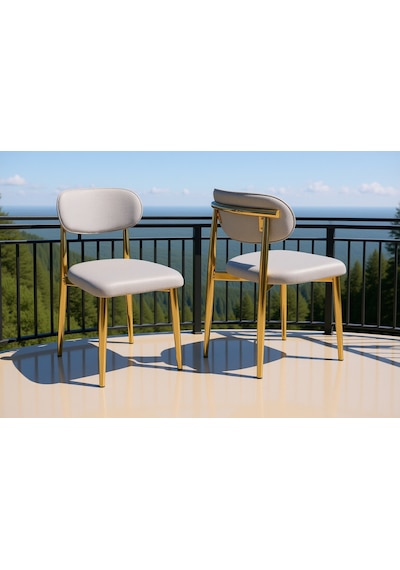 Sergama Tekli Gold Polo Sandalye Altın - Gri