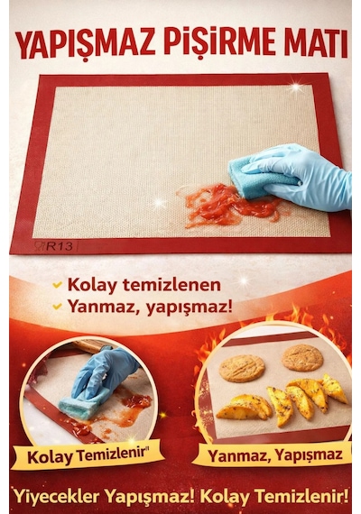 3 Lü Beyaz Hamur Açma Seti 45x65 Cm Ölçülü Silikon Hamur Matı, Fırın Pişirme Altlığı Ve Bambu Saplı Silikon Merdane Diğer 3 Lü Beyaz Hamur Açma Seti 45x65 Cm Ölçülü Silikon Hamur Matı, Fırın Pişirme Altlığı Ve Bambu Saplı Silikon Merdane Diğer