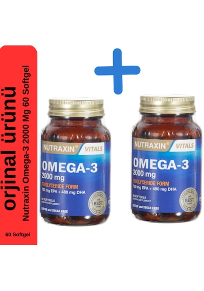 Nutraxin Omega 3 2000 Mg Epa - Dha Balık Yağı İçeren Takviye Edici Gıda 2 x 60 Softgel
