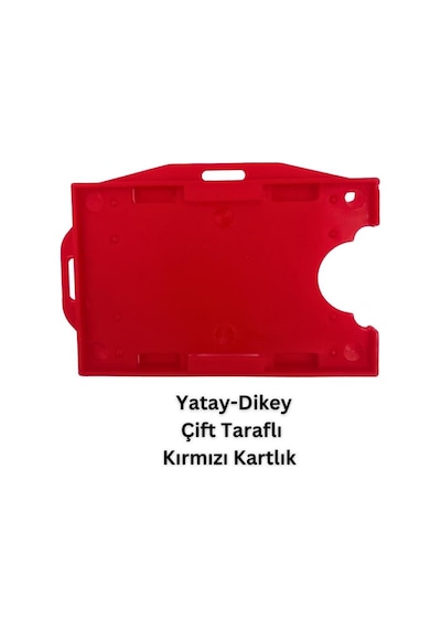 Kırmızı Yatay Dikey Çift Taraflı Kart Koruyucu